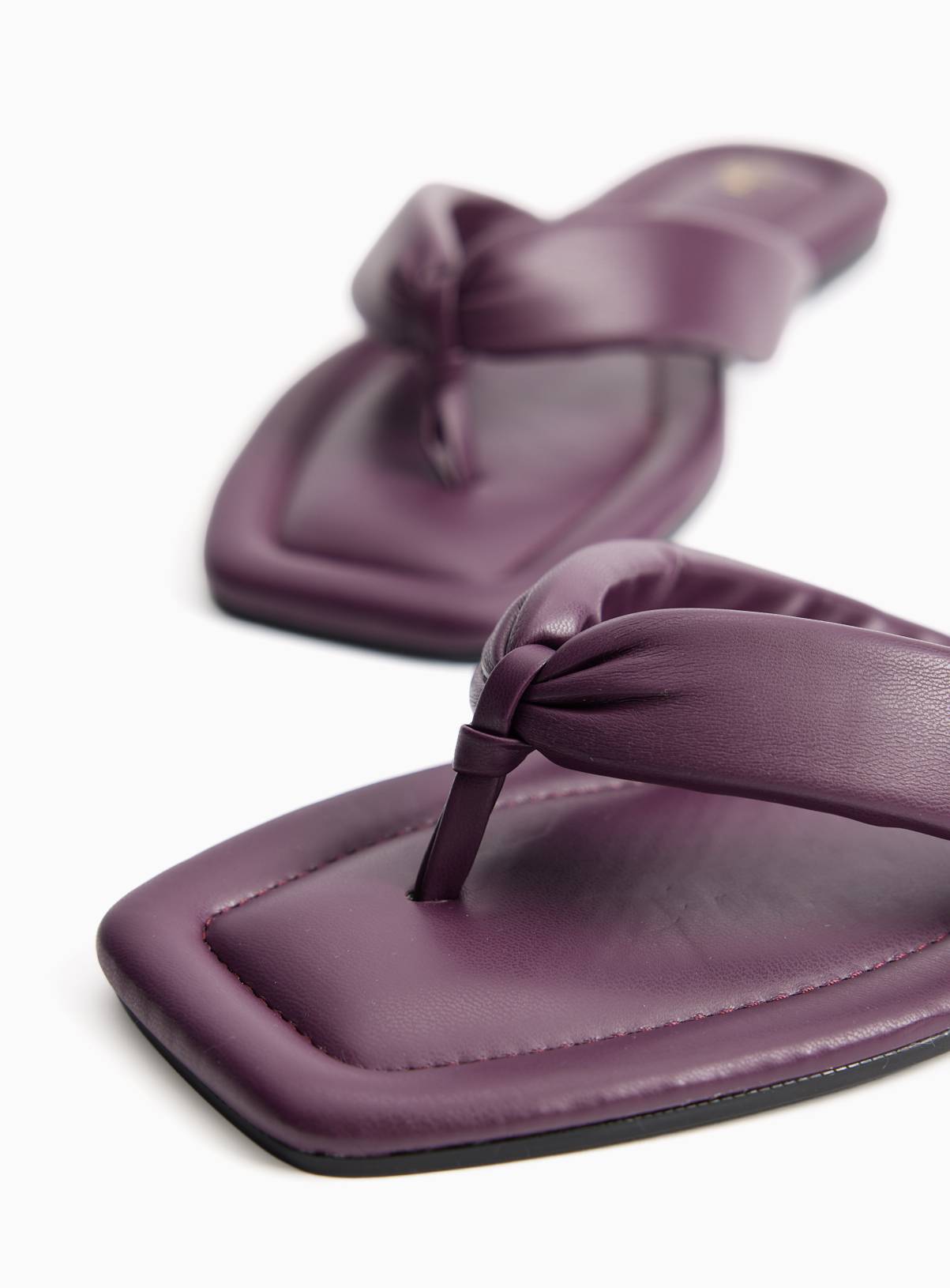 Dark Purple PU Toe Post Sandals 6 - Image 3